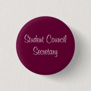 Student Council Secretary 3 Cm Round Badge
