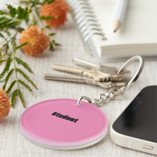 Student Custom Text Shape Circle Acrylic Keychain