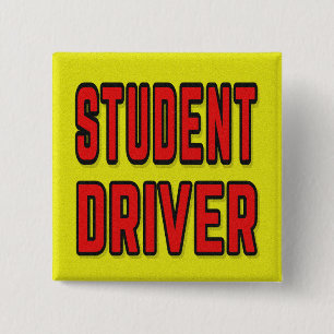 Student Driver 15 Cm Square Badge