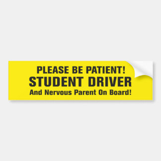 Student Driver And Parent On Board Bumper Sticker