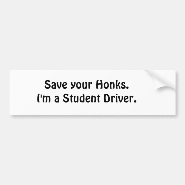 Student Driver Bumper Sticker (Front)
