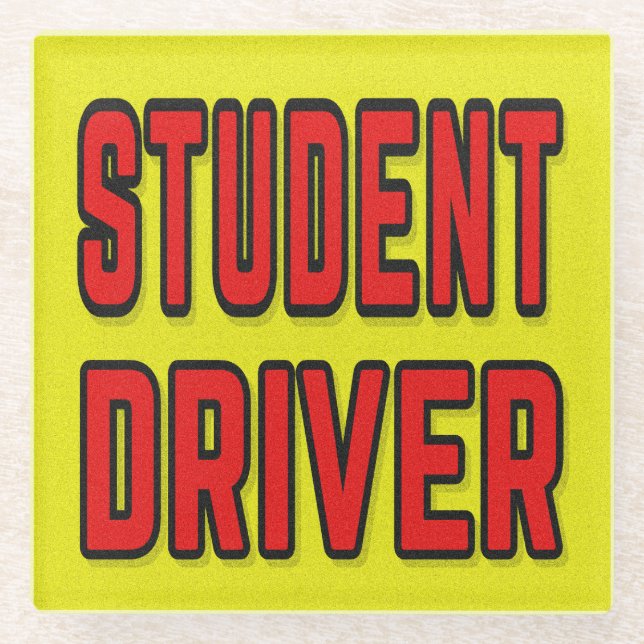 Student Driver Glass Coaster (Front)