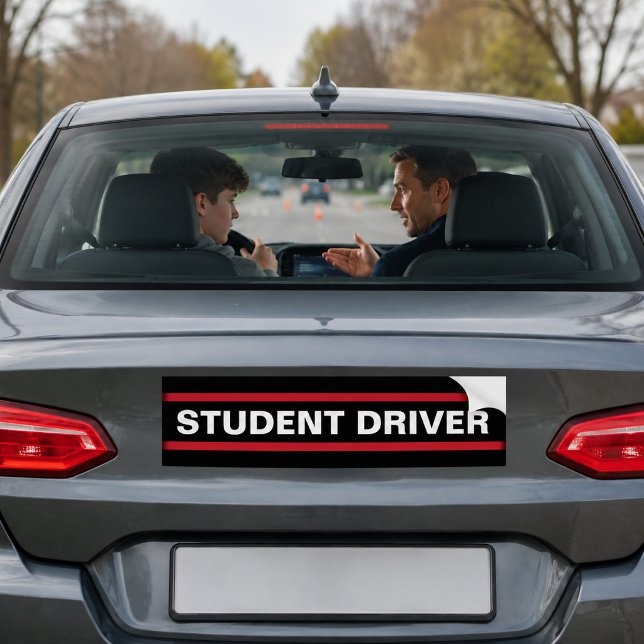 Student Driver New Driving Instructor Warning Bumper Sticker (Creator Uploaded)