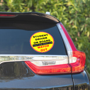 Student Driver On Board for Cars - Yellow Caution