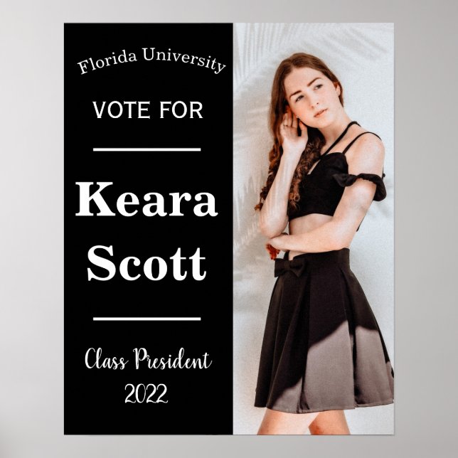 student election campaign university custom photo poster (Front)