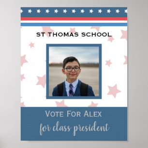 student election campaign with photo class poster