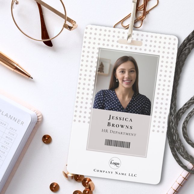 Student/ Employee Photo QR code Barcode White ID Badge (Creator Uploaded)