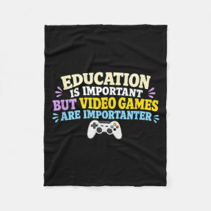 Student Gamer Video Games School Gaming Humour Fleece Blanket