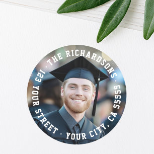 Student graduation full photo return address label