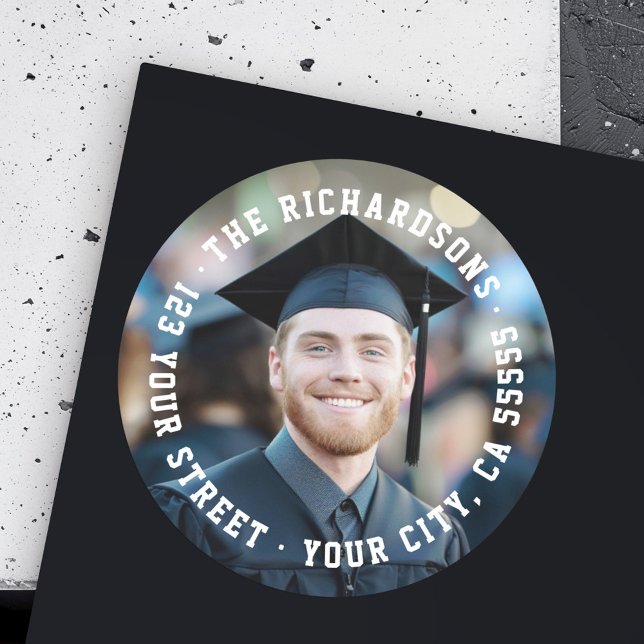 Student graduation full photo return address label (Student graduation full photo return address label)