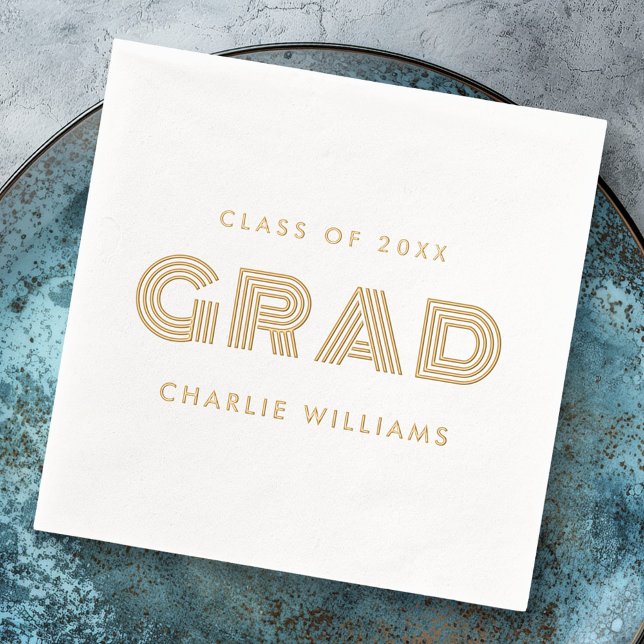  Student graduation Grad name class of year Foil Napkins (Student graduation Grad name class of year Foil Napkins)