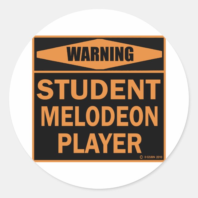 Student Melodeon Player Classic Round Sticker (Front)