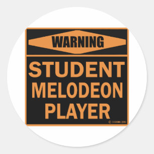 Student Melodeon Player Classic Round Sticker