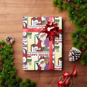 Student Naughty List Yellow Wrapping Paper