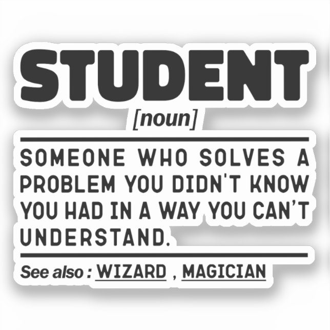 Student Noun Definition Funny Graduation Present (Front)