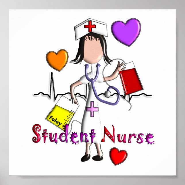 Student Nurse Art Poster-Embossed Style Graphics Poster (Front)