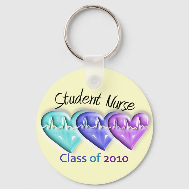 Student Nurse Class 2010  3D Hearts Key Ring (Front)