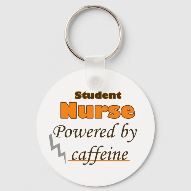 Student Nurse Powered by caffeine Key Ring (Front)
