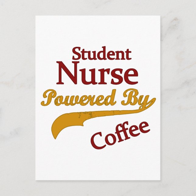 Student Nurse Powered By Coffee Postcard (Front)
