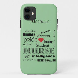 Student Nurse Pride-Attributes /Green Mist iPhone 11 Case