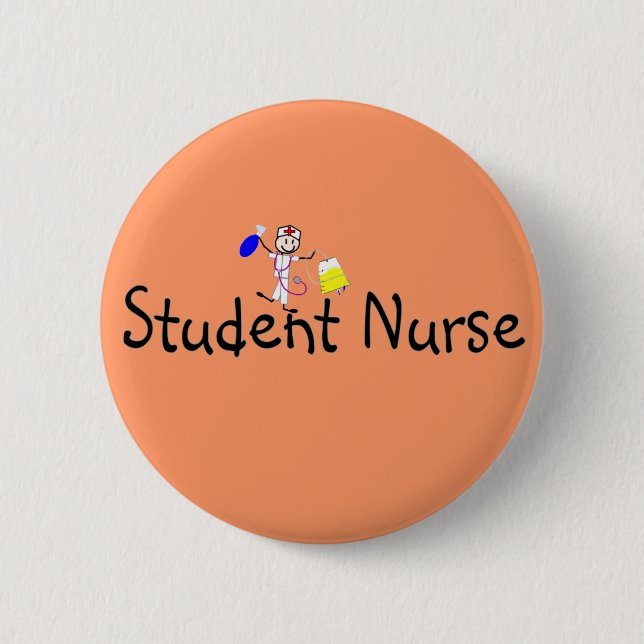 Student Nurse Stick Person 6 Cm Round Badge (Front)