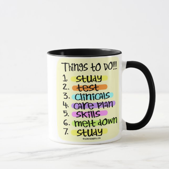 Student Nurse to Do List Mug (Right)