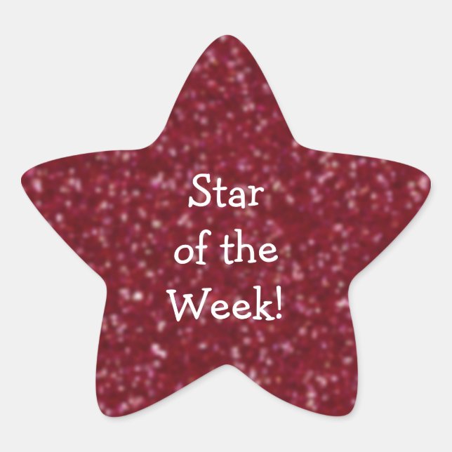 Student of the Week Red (faux) Glitter Stickers (Front)