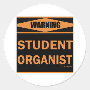 Student Organist Classic Round Sticker