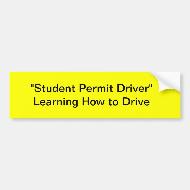 Student Permit Driver Bumper Sticker (Front)