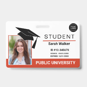 Student Photo ID School University Badge – Orange