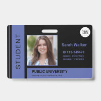 Student photo ID school university blue