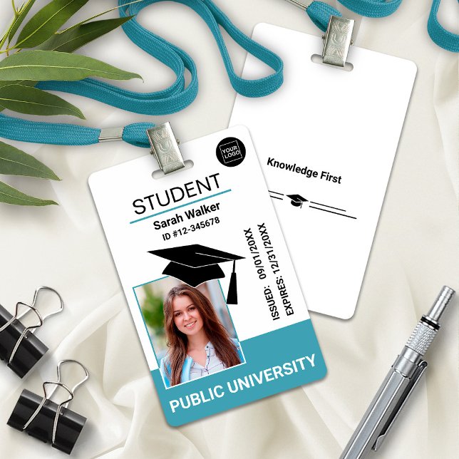Student Photo ID School University Light Blue Badge (Student Photo ID School University Light Blue Badge)