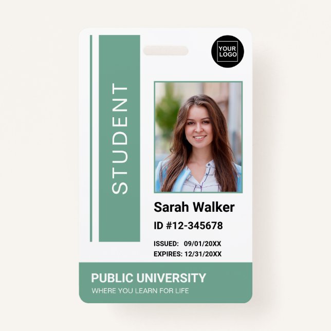 Student photo ID school university mint Badge ID Badge (Front)