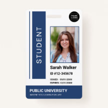 Student photo ID school university navy blue Badge