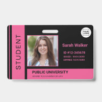 Student photo ID school university pink