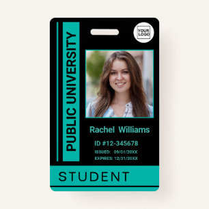 Student photo ID school university turquoise ID Badge
