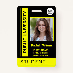 Student photo ID school university yellow ID Badge