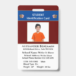 Student Photo School Id Identification Cards Badg Badge