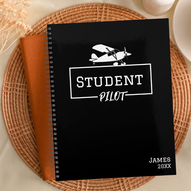 Student Pilot Aviator Aeroplane Custom Name  Planner (Creator Uploaded)