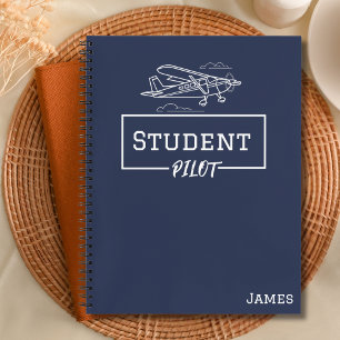 Student Pilot Cessna Aeroplane Clouds Custom Name Notebook