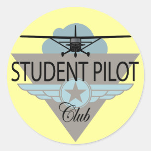 Student Pilot Club Classic Round Sticker