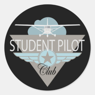 Student Pilot Club Classic Round Sticker