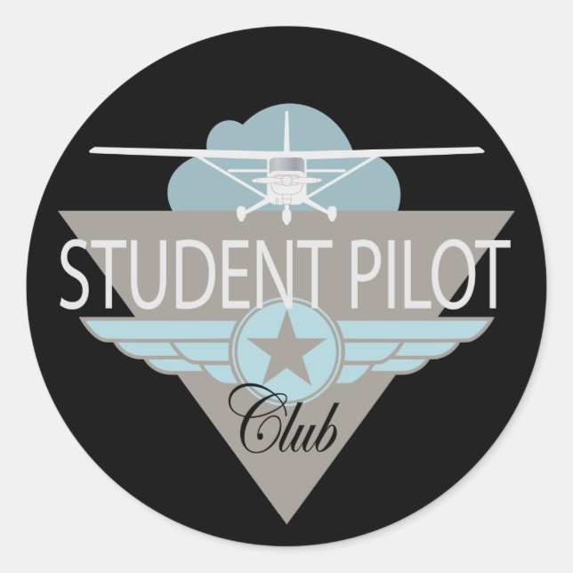 Student Pilot Club Classic Round Sticker (Front)