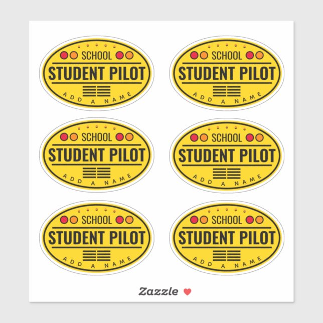 Student Pilot Custom-Cut Vinyl Stickers (Sheet)