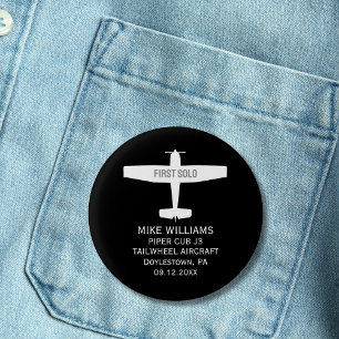 Student Pilot First Solo Aeroplane Aviation Custom 3 Cm Round Badge