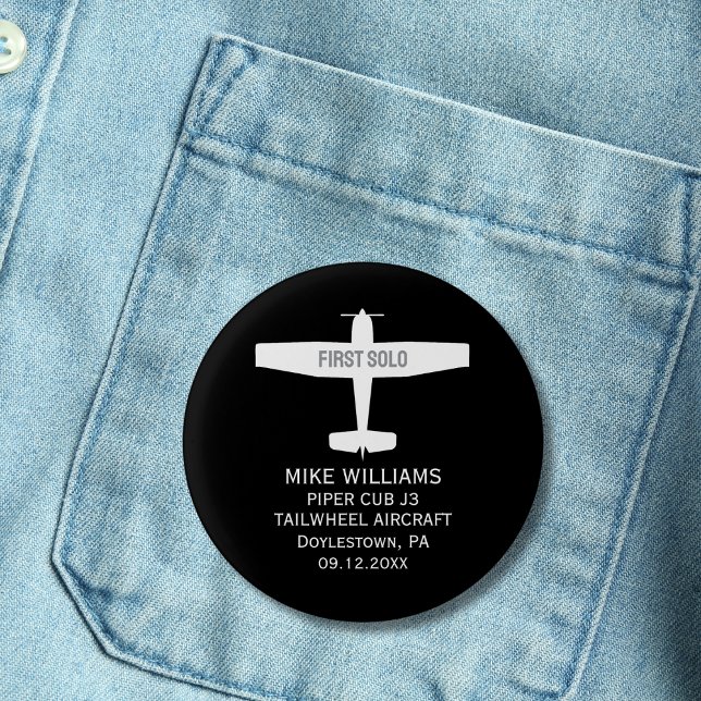 Student Pilot First Solo Aeroplane Aviation Custom 3 Cm Round Badge (Creator Uploaded)