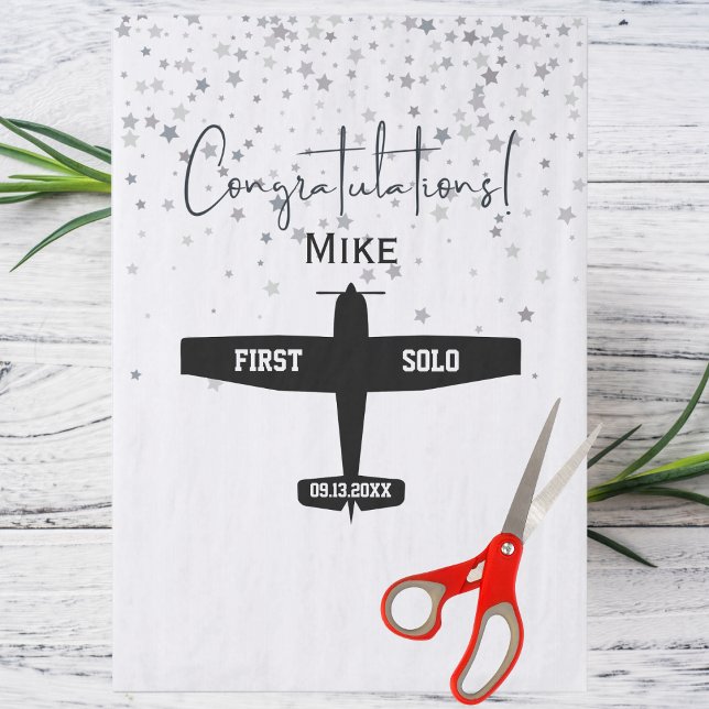 Student Pilot First Solo Aeroplane Aviation Custom Tissue Paper (Creator Uploaded)