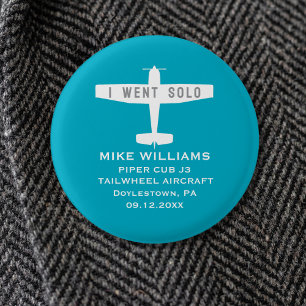 Student Pilot First Solo Aeroplane Blue Custom 3 Cm Round Badge