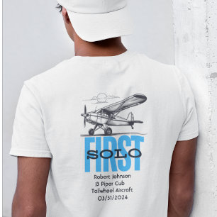 Student Pilot First Solo Aeroplane & Clouds Custom T-Shirt