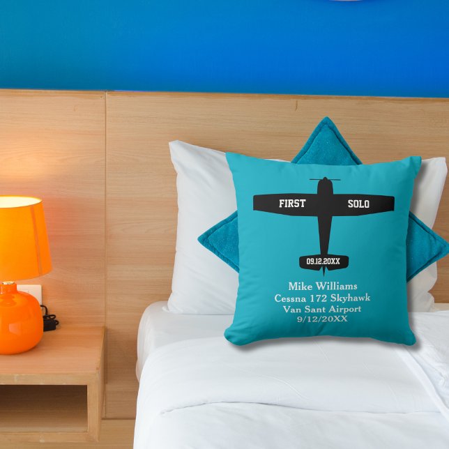 Student Pilot First Solo Aeroplane Custom Name Cushion (Creator Uploaded)